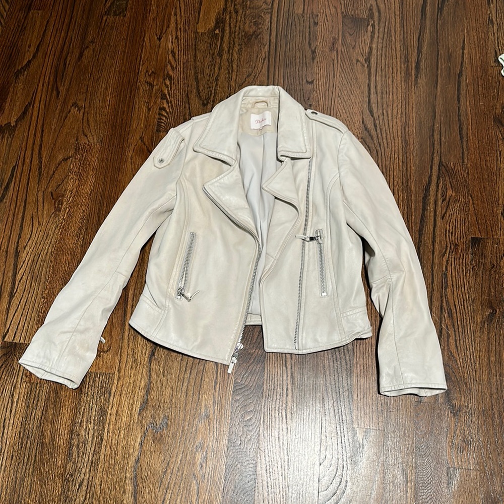 Parker cream leather jacket. Good used condition.